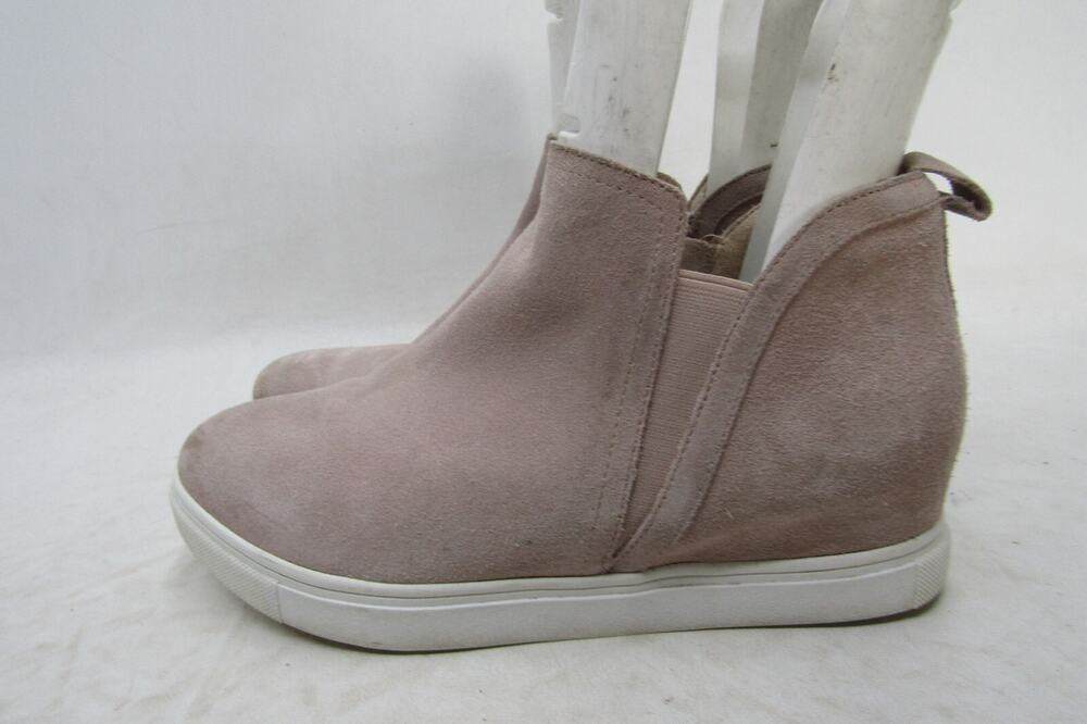 Blondo Womens Size 9 M Pink Suede Zip Wedge Waterproof Ankle Boots Booties